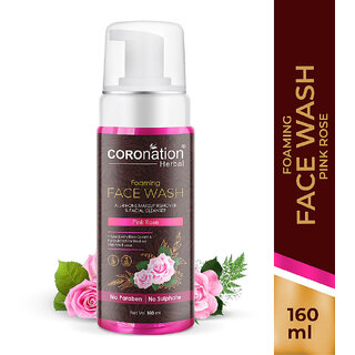                       COROnation Herbal Pink Rose Foaming Face Wash - 160 ml                                              