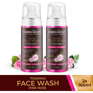                       COROnation Herbal Pink Rose Foaming Face Wash - 160 ml X 2 ( Pack of 2 )                                              