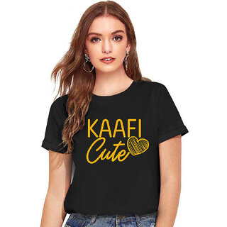Buy TEESTORE Women s Cotton Kaafi Cute Printed Stylish T Shirt for Women Casual Wear Black Color Size S Online 299 from ShopClues