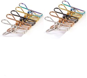 Pack of 10 Stainless Steel Multipurpose Sturdy Clothes Hanging Clips