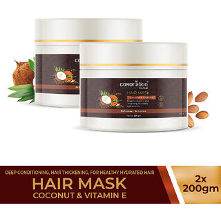                       COROnation Herbal Coconut and Vitamin E Hair Mask - 200 gm X 2 ( Pack of 2 )                                              