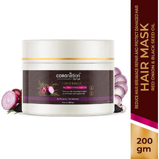                       COROnation Herbal Red Onion and Black Seed Oil Hair Mask - 200 gm                                              