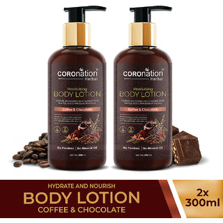                      COROnation Herbal Coffee and Chocolate Moisturising Body Lotion - 300 ml X 2 ( Pack of 2 )                                              