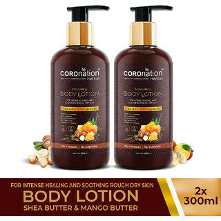                       COROnation Herbal Shea Butter and Mango Butter Body Lotion - 300 ml X 2 ( Pack of 2 )                                              