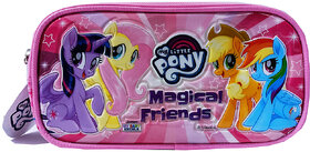 kidos my little pony pink double zip pouch  size  21 cm multicolor