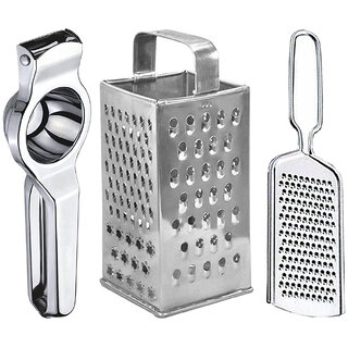                       Oc9 Stainless Steel Lemon Squeezer & 4 in 1 Grater/Slicer & Cheese Grater Kitchen Tool Set                                              