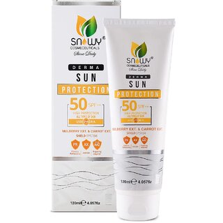 Snowy Cosmeceuticals Derma Sun Protection Sunscreen SPF 50++ With Mulberry And Carrot Extract (100ml)