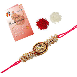 LUCKY JEWELLERY Designer Maroon Color Oval Shape (Pack of 1) Rakshabandan Rakhee LUCKY JEWELLERY Designer Maroon Color Oval Shape (Pack of 1) Rakshabandan Rakhee