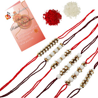 LUCKY JEWELLERY Designer Combo Multi Color Quirky (Pack of 6) Rakshabandan Rakhee LUCKY JEWELLERY Designer Combo Multi Color Quirky (Pack of 6) Rakshabandan Rakhee