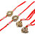 LUCKY JEWELLERY Designer Combo White Color Quirky Flower Shape (Pack of 4) Rakshabandan Rakhee