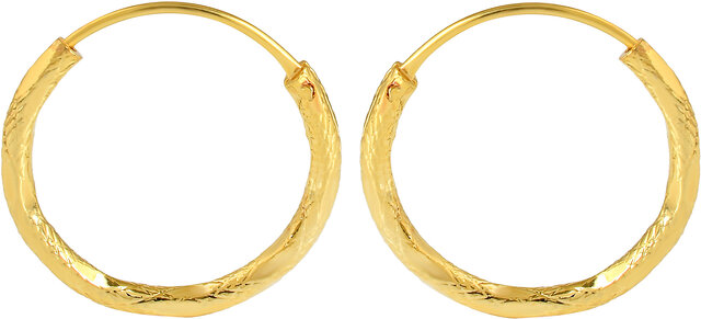 Buy ADMIER Gold Plated Brass cutwork Small And Cute fashion Hoop