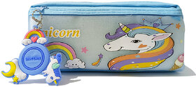 kidos brand new unicorn pouch for school color  blue size  21 cm
