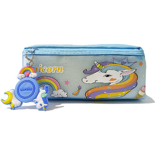 kidos brand new unicorn pouch for school color  blue size  21 cm