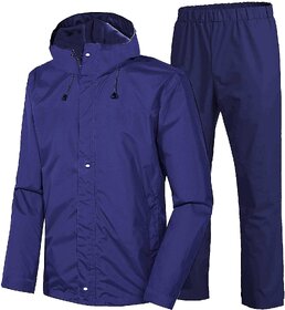 Boys 100 Waterproof (Blue) RAIN Suit with Hood  Carry Bag for Bikers