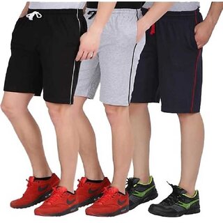                       NAUGHTY MEN REGULAR SHORTS- PACK OF 3pcs-Black,grey,Navy                                              