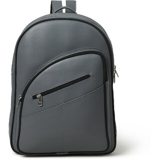 MATRICE laptop backpack bag with Grey faux vegan leather(NE-S-0803-Grey)