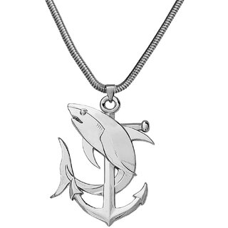                       M Men Style Ocean Nautical Anchor Dolphin Sea-life   Pendant With Snake Chain                                              