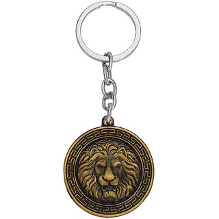                       M Men Style Lion Head /FaceKeyring Gold  Zinc And  Metal Keychain                                              