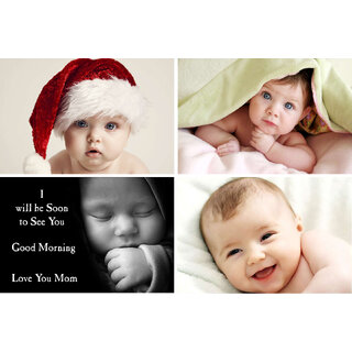 Craft Qila  Cute Smiling Baby Combo Posters |  HD Baby Wall Poster for Room Decor CQ01 (Size : 45 cm x 30 cm) Pack of 4