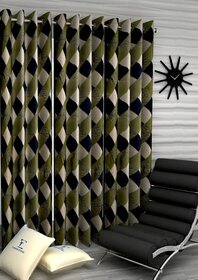 Styletex Polyester Window Curtain Green Pack of 3 Pcs