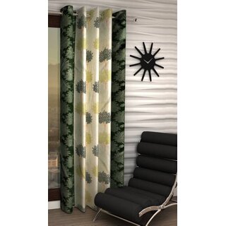 Styletex Polyester Long Door Curtain Green (Single Piece)  Pack of 1