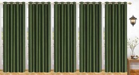 Styletex Polyester Long Door Curtain Green Pack of 5 Pcs