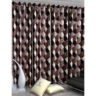                       Styletex Polyester Window Curtain Brown Pack of 5 Pcs                                              