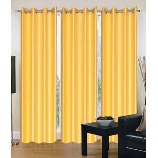                       Styletex Polyester Long Door Curtain Yellow Pack of 3 Pcs                                              