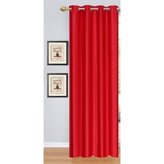                       Styletex Polyester Door Curtain Red (Single Piece)  Pack of 1                                              