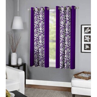                       Styletex Polyester Window Curtain Purple Pack of 2 Pcs                                              