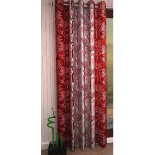                       Styletex Polyester Long Door Curtain Maroon (Single Piece)  Pack of 1                                              