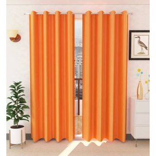                       Styletex Polyester Door Curtain Orange Pack of 2 Pcs                                              