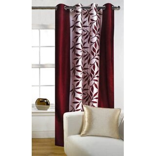                       Styletex Polyester Long Door Curtain Maroon (Single Piece)  Pack of 1                                              