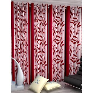                       Styletex Polyester Window Curtain Maroon Pack of 5 Pcs                                              