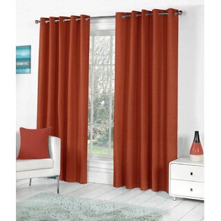 Styletex Polyester Window Curtain Maroon Pack of 2 Pcs