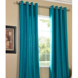                       Styletex Polyester Window Curtain Blue Pack of 2 Pcs                                              