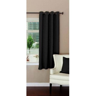                       Styletex Polyester Window Curtain Black (Single Piece)  Pack of 1                                              