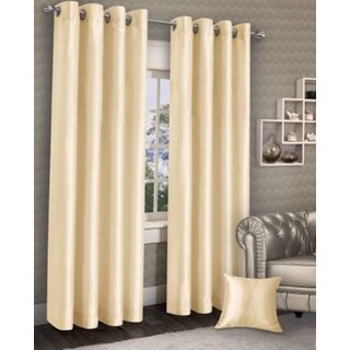                       Styletex Polyester Long Door Curtain Beige Pack of 2 Pcs                                              