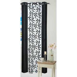                       Styletex Polyester Door Curtain Black (Single Piece)  Pack of 1                                              