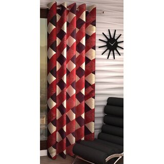                       Styletex Polyester Door Curtain Red (Single Piece)  Pack of 1                                              