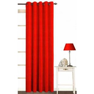                       Styletex Polyester Door Curtain Red (Single Piece)  Pack of 1                                              