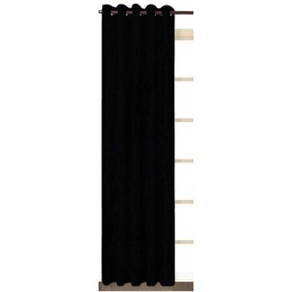                       Styletex Polyester Door Curtain Black (Single Piece)  Pack of 1                                              