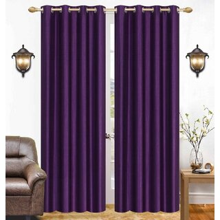                       Styletex Polyester Window Curtain Purple Pack of 2 Pcs                                              