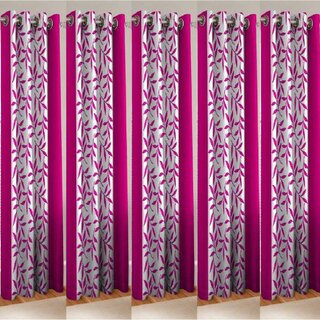                       Styletex Polyester Window Curtain Pink Pack of 5 Pcs                                              