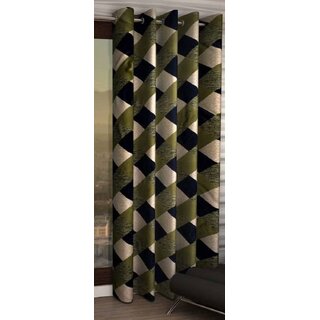                       Styletex Polyester Window Curtain Green (Single Piece)  Pack of 1                                              