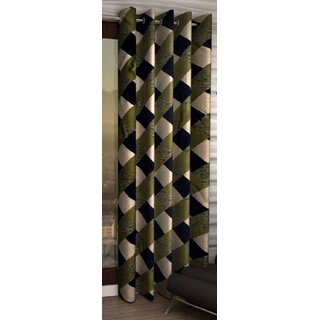                       Styletex Polyester Long Door Curtain Green (Single Piece)  Pack of 1                                              