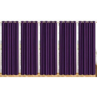                       Styletex Polyester Long Door Curtain Purple Pack of 5 Pcs                                              