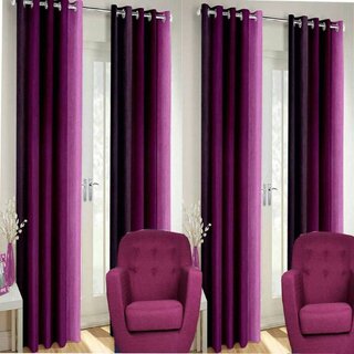                       Styletex Polyester Window Curtain Purple Pack of 4 Pcs                                              