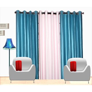 Styletex Polyester Long Door Curtain Multicolor Pack of 3 Pcs