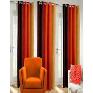                       Styletex Polyester Window Curtain Orange Pack of 3 Pcs                                              